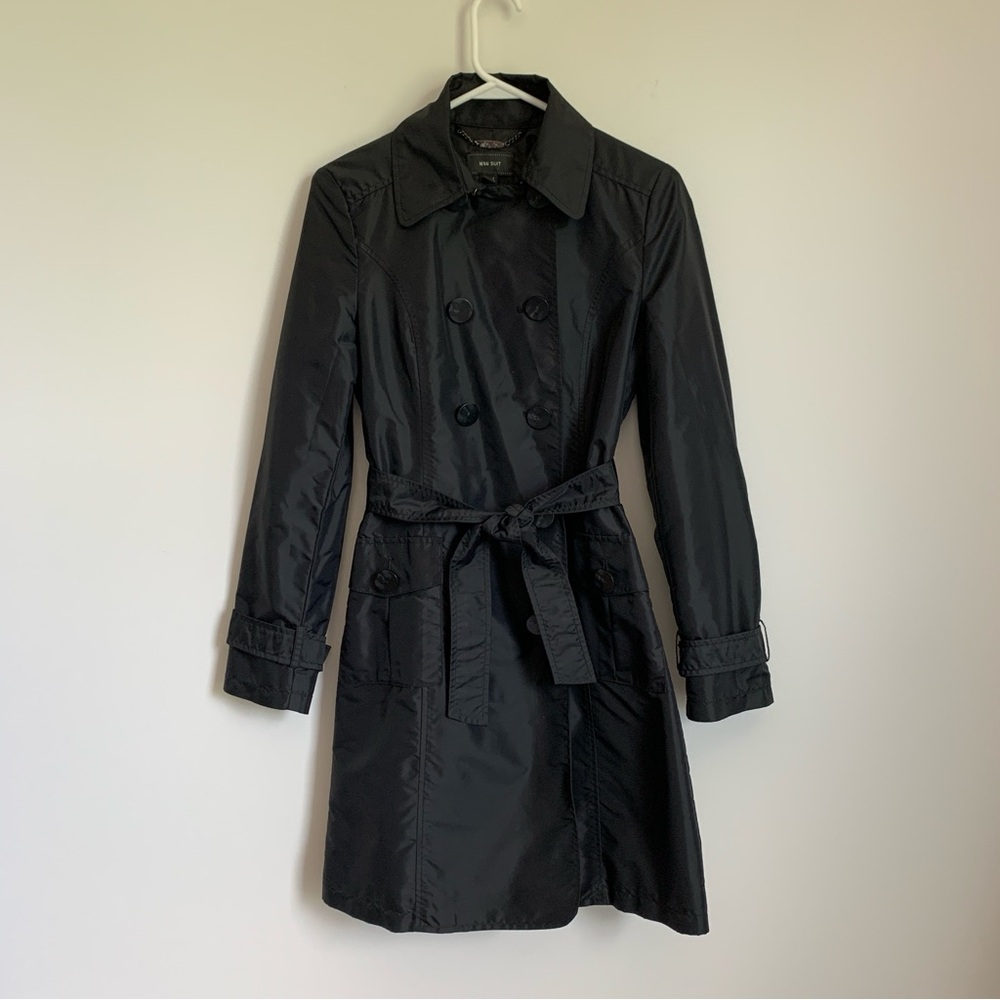 MNG Black Classic Trench Coat Size S Water resistant